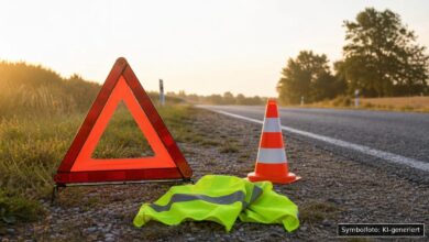 KI-generiertes Symbolfoto zu Verkehrsunfall bei Nördlingen