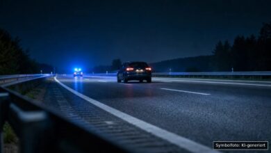 KI-generiertes Symbolfoto zu Polizeiflucht/Verkehrskontrolle bei Bessenbach