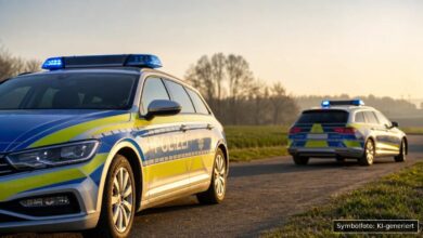 KI-generiertes Symbolfoto zu Polizeieinsatz bei Roßtal, Landkreis Fürth