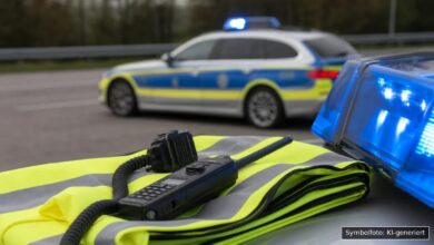 KI-generiertes Symbolfoto zu Polizeieinsatz / Fahrzeugkontrolle bei Leipheim / A8