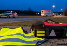 KI-generiertes Symbolfoto zu Verkehrsunfall bei Walzbachtal-Wössingen, Landkreis Karlsruhe