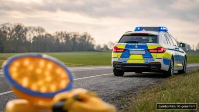 KI-generiertes Symbolfoto zu Verkehrsunfall mit Unfallflucht bei Minderoffingen