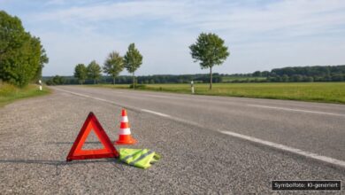KI-generiertes Symbolfoto zu Verkehrsunfall bei Schwabmünchen