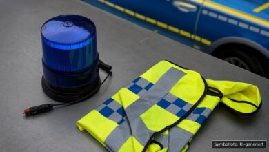 KI-generiertes Symbolfoto zu Verkehrsunfall nach Verfolgungsfahrt bei Pilsting/Ganacker, Landkreis Dingolfing-Landau