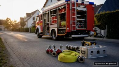 KI-generiertes Symbolfoto zu Feuerwehreinsatz bei Wemding