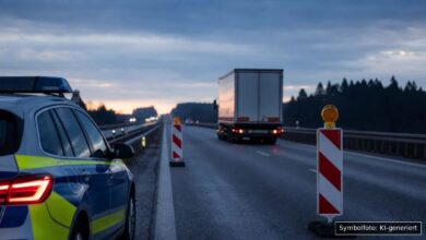 KI-generiertes Symbolfoto zu Verkehrsunfall bei A7 und A96 im Allgäu