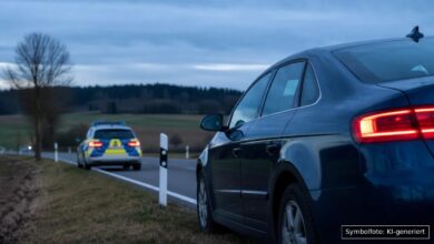 KI-generiertes Symbolfoto zu Verkehrsunfall bei Lauingen