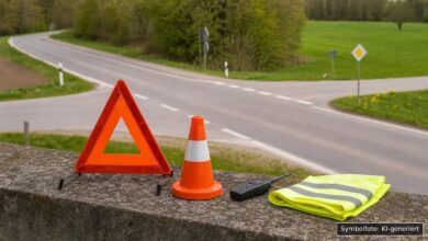 KI-generiertes Symbolfoto zu Verkehrsunfall bei Jettingen-Scheppach