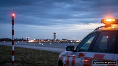 KI-generiertes Symbolfoto zu Grenzkontrolle bei Flughafen Memmingen, Memmingerberg