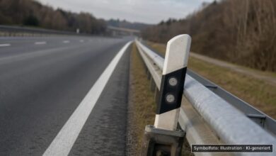 KI-generiertes Symbolfoto zu Verkehrsunfall bei A 7 bei Vöhringen, Fahrtrichtung Würzburg