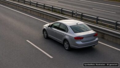 KI-generiertes Symbolfoto zu Verkehrsunfall bei A7 bei Giengen an der Brenz