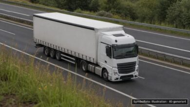 KI-generiertes Symbolfoto zu Verkehrsunfall bei A8 auf Höhe Aichelberg, Fahrtrichtung München