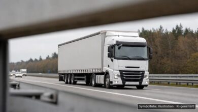 KI-generiertes Symbolfoto zu Verkehrsunfall bei A8 bei Jettingen-Scheppach, Rastanlage Burgauer See