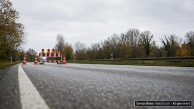 KI-generiertes Symbolfoto zu Straßenbau / Sperrung bei Ulm / Neu-Ulm