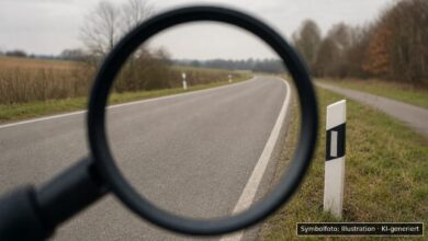 KI-generiertes Symbolfoto zu Polizeieinsatz / Blendung mit Laserpointer bei Nersingen