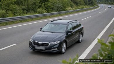 KI-generiertes Symbolfoto zu Verkehrsunfall bei A7 bei Vöhringen