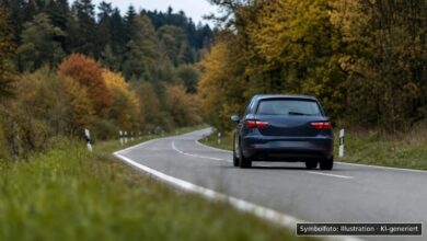 KI-generiertes Symbolfoto zu Verkehrsunfall bei B308 zwischen Immenstadt und Oberstaufen