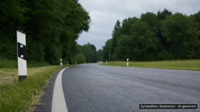 KI-generiertes Symbolfoto zu Verkehrsunfallflucht bei Bad Wörishofen, Parkplatz eines Thermalbads