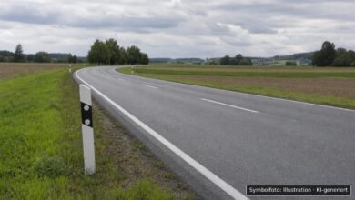 KI-generiertes Symbolfoto zu Verkehrsunfall bei Biberach, B312 / Waldseer Straße