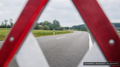 KI-generiertes Symbolfoto zu Verkehrsunfallflucht mit Zeugensuche bei Bobingen