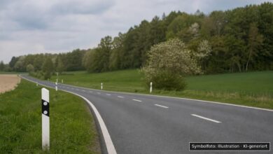 KI-generiertes Symbolfoto zu Verkehrsunfall bei B466 bei Böhmenkirch