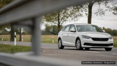 KI-generiertes Symbolfoto zu Verkehrsunfall bei Buchloe, Landsberger Straße / Postberg