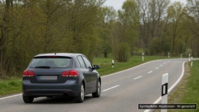 KI-generiertes Symbolfoto zu Verkehrsunfall bei Deisenhausen