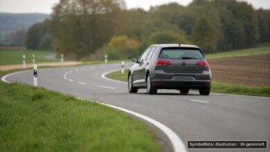 KI-generiertes Symbolfoto zu Verkehrskontrolle, Verdacht auf Fahren ohne Fahrerlaubnis und Urkundenfälschung bei Dillingen