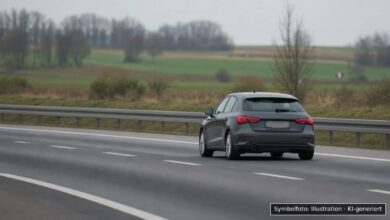KI-generiertes Symbolfoto zu Verkehrsverstoß bei A8 bei Zusmarshausen