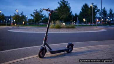 KI-generiertes Symbolfoto zu Verkehrsunfall bei Gersthofen, Kreisverkehr Dieselstraße/Thyssenstraße