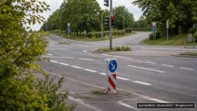 KI-generiertes Symbolfoto zu Verkehrsunfall bei Göppingen, Einmündung Fischstraße / Willi-Bleicher-Straße