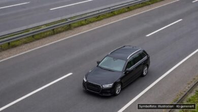 KI-generiertes Symbolfoto zu Verkehrskontrolle bei A 7 vor dem Grenztunnel bei Füssen