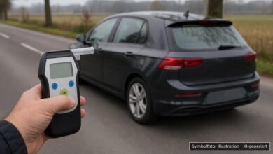 KI-generiertes Symbolfoto zu Verkehrskontrolle mit Alkoholverdacht bei Günzburg