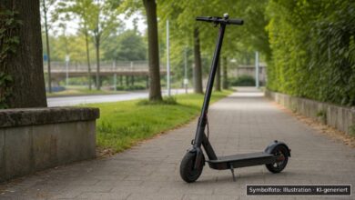 KI-generiertes Symbolfoto zu Drogenfahrt mit E-Scootern bei Günzburg/Leipheim