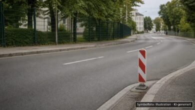 KI-generiertes Symbolfoto zu Verkehrsunfallflucht bei Günzburg, Ichenhauser Straße
