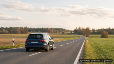 KI-generiertes Symbolfoto zu Verkehrsunfall mit Tier bei Bundesstraße 16, Richtung Gundelfingen