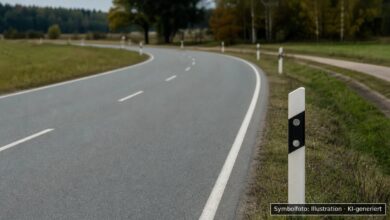 KI-generiertes Symbolfoto zu Verkehrsunfall unter Alkoholeinfluss bei Augsburg, Haunstetten, Inninger Straße / Einmündung Postillionstraße