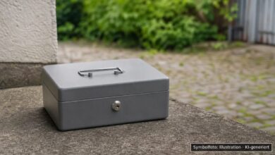 KI-generiertes Symbolfoto einer geschlossenen Geldkassette