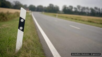 KI-generiertes Symbolfoto zu Verkehrsunfallflucht bei Staatsstraße 2032 zwischen Holzheim und Ellerbach