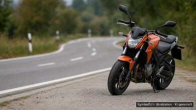 KI-generiertes Symbolfoto zu Sachschaden an Motorrad bei Immenstadt, Hirschstraße