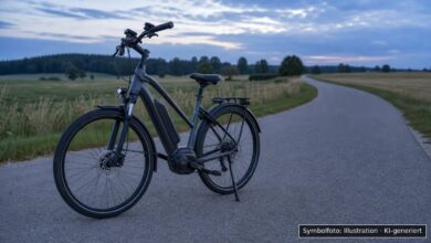 KI-generiertes Symbolfoto zu Verkehrsunfall bei Radweg zwischen Ichenhausen und Ettenbeuren, Kammeltal