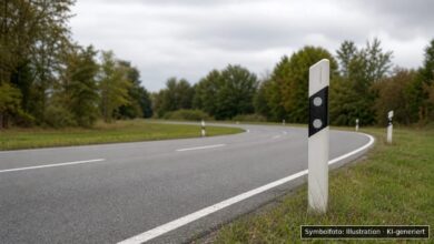 KI-generiertes Symbolfoto zu Verkehrsunfallflucht bei Kempten, Lindauer Straße