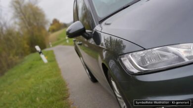 KI-generiertes Symbolfoto zu Verkehrsunfall unter Alkoholeinfluss bei Kreisstraße AIC7 bei Paar, Kühbach