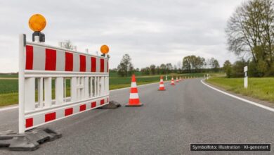 KI-generiertes Symbolfoto zu Straßenbauarbeiten bei Illertissen