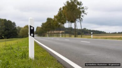 KI-generiertes Symbolfoto zu Verkehrsunfallflucht bei Langweid am Lech, B 2