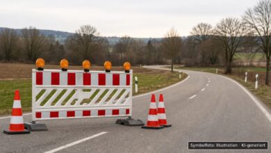 KI-generiertes Symbolfoto zu Straßensperrung wegen Veranstaltung bei Weißenhorn