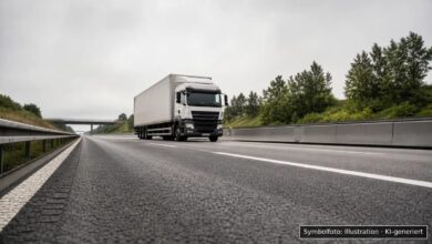 KI-generiertes Symbolfoto zu Verkehrsunfall bei A96, Bereich Kohlbergtunnel, Kammlach