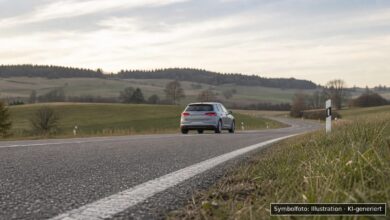 KI-generiertes Symbolfoto zu Verkehrsunfall bei Marktoberdorf