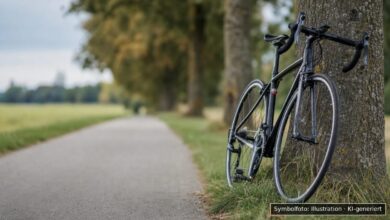 KI-generiertes Symbolfoto zu Fahrradunfall bei Mertingen