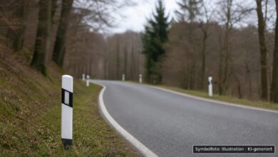 KI-generiertes Symbolfoto zu Verkehrsunfall mit Unfallflucht bei Nördlingen, Heugasse